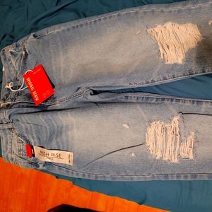 High rise ripped skinny jeans